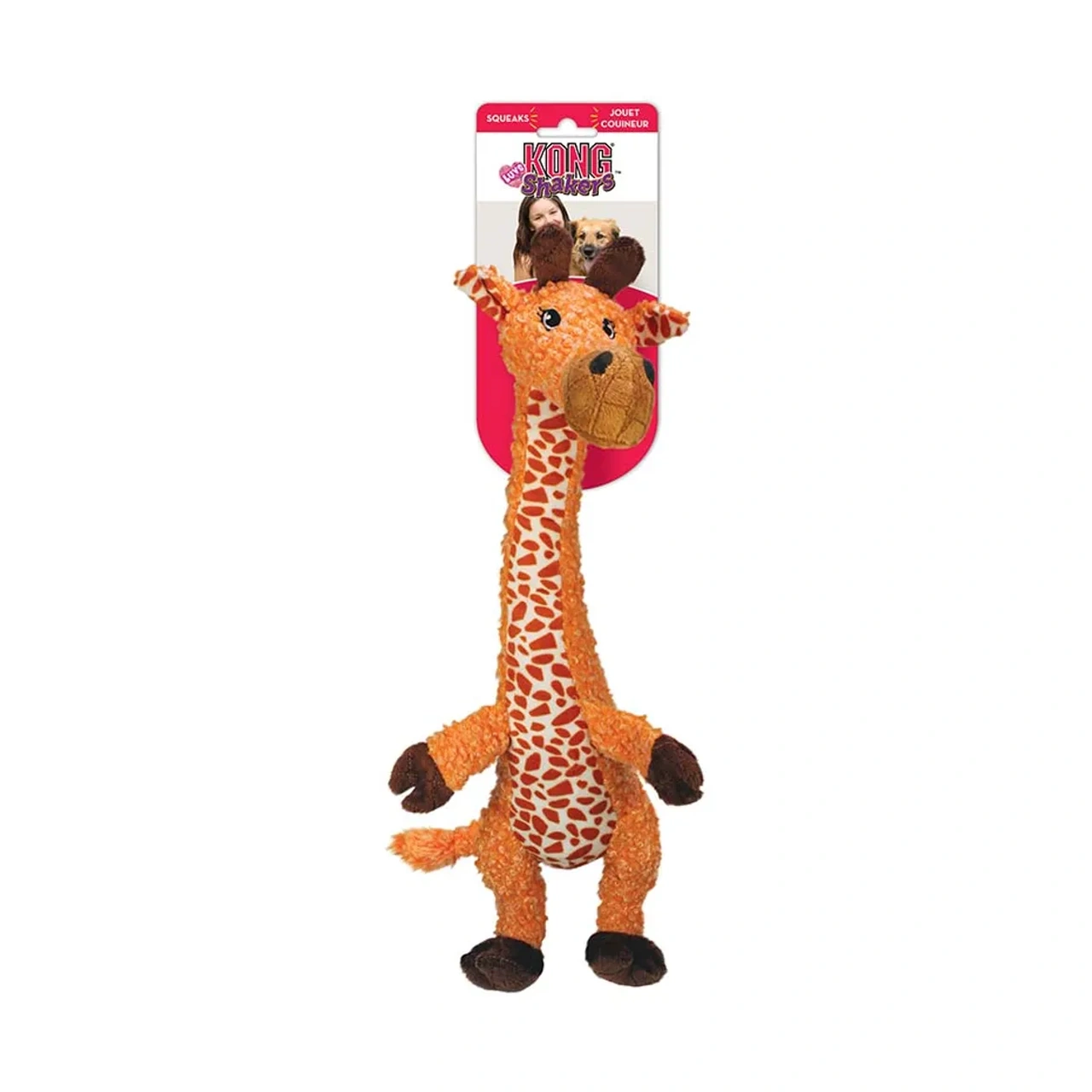 KONG Shakers Luvs Giraffe L 41 x 8 x 8 cm - hundebamse med lyd